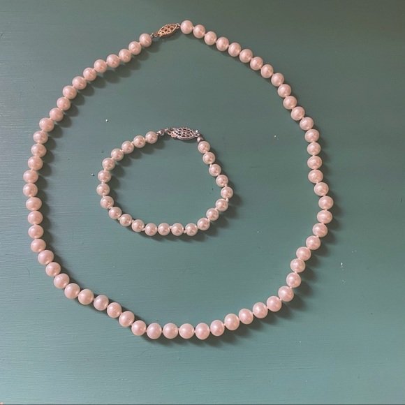 Freshwater Pearl Necklace and Bracelet - Picture 3 of 5